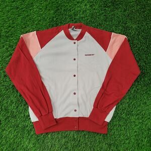 Vintage 80s Runner-Up Snap Jacket Women Large 20x22 Gray USA